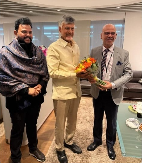 CM Chandrababu Naidu arrives in Zurich