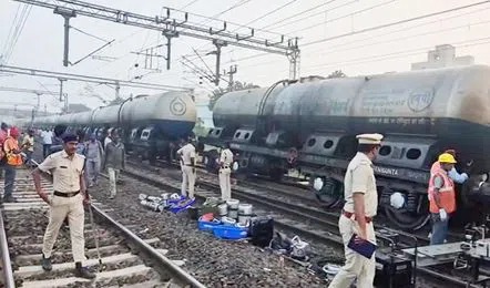 Goods train derails near Kavali