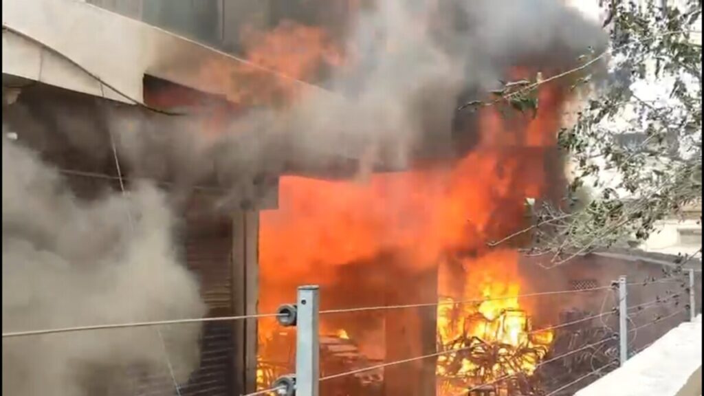 A major fire broke out at Bachcha Crystal Furniture store 