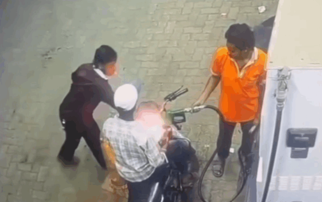 Man throws lighter into bike's petrol tank 