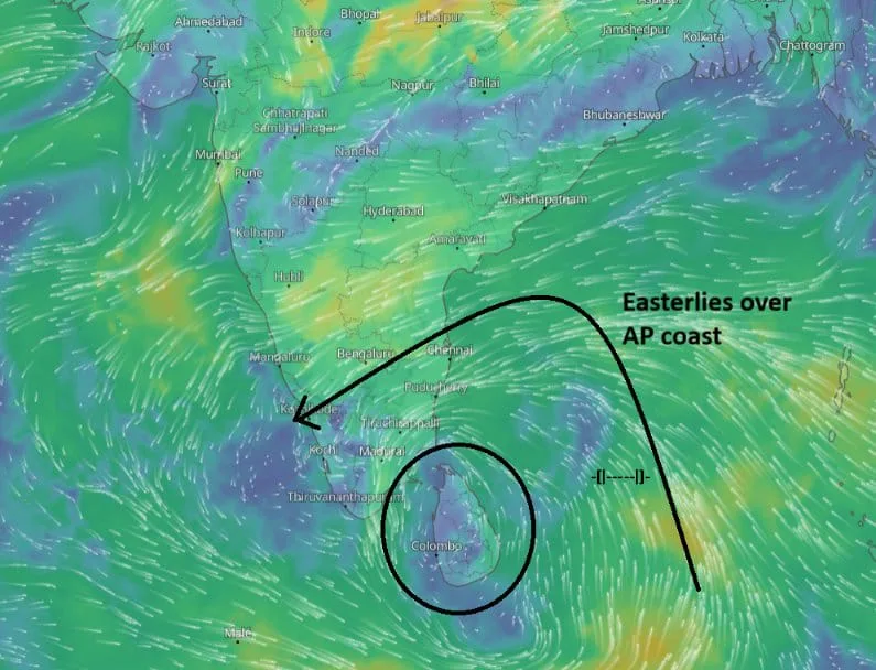 low pressure area over Sri Lanka, which is expected to turn into a low pressure area in the next 72 hours....