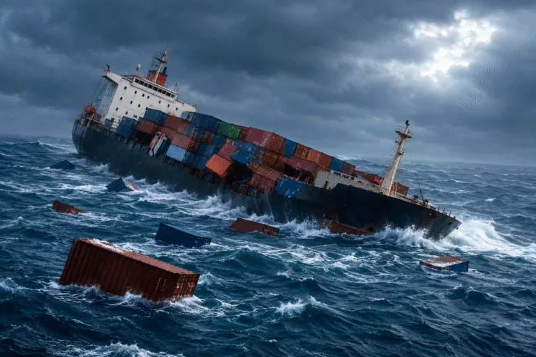 Storm-Lashed Container Shipwreck